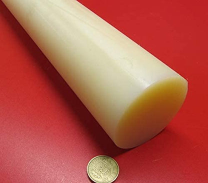 Natural Nylon Extruded Round Rod 2.75" (2 3/4") x 4 Ft Length 1 pc