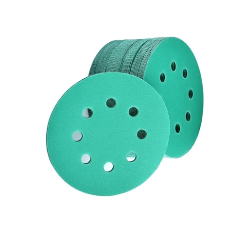 5 Inch 8 Hole 120 Grit Hook&Loop Wet/Dry Heavy-Duty Sanding Discs 50PK - size: 120 Grit