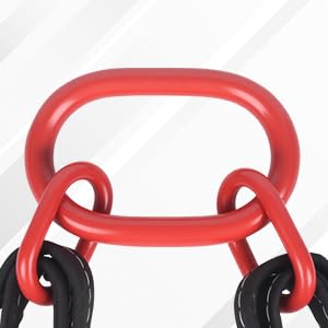 5Ft 6T Chain Sling for Lifting, 13220lbs 4 Legs with Grab Hooks & Adjusters, Polyester Rigging Straps for Engine Hoist & Security Towing