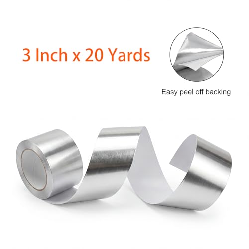 Aluminum Foil Tape, Sealing & Patching, 3 Inch x 20 Yards,Silver - size: 3 Inch x 20 Yards