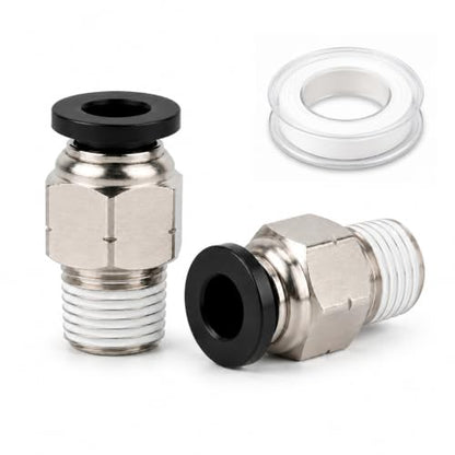 Unykora 1/4" OD x 1/8" NPT Pneumatic Push to Connect Fittings, 20-Pack - size: 1/4"OD x 1/8" NPT