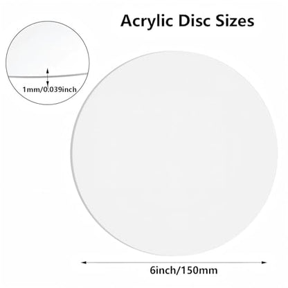 12Pcs Acrylic Sheet Blanks Round Clear Acrylic Christmas Disc Circle - size: 6 Inch