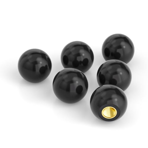 3/8"-16 Threaded Knobs,1-3/8" Black Thermoset Bakelite Handles for Lawn Mower & Equipment 6PCS
