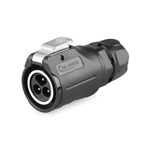 CNLINKO LP-16 3 Pin Circular Aviation Connector Kit Male Plug and Female Socket M16 IP68 Waterproof, PBT Plastic Shell Quick Plug (3 Pin Single Set) - size: 3-Pin, style: Single-Hole Socket Set