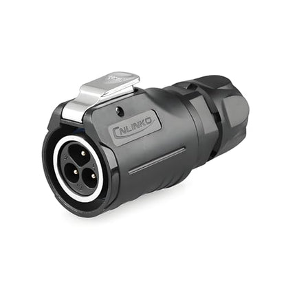 CNLINKO LP-16 3 Pin Circular Aviation Connector Kit Male Plug and Female Socket M16 IP68 Waterproof, PBT Plastic Shell Quick Plug (3 Pin Single Set) - size: 3-Pin, style: Single-Hole Socket Set