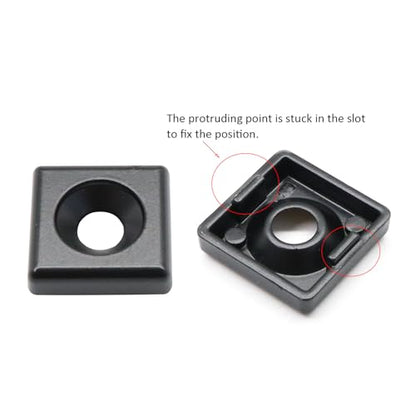 10Pcs 2020 Aluminum Extrusion T Slot End Cap Bracket 20 Series Extruded Hardware Cover with Screws for 20/20 2040 T V Slot Black Aluminum Profile Frame Fitting - style: 10 sets with M6