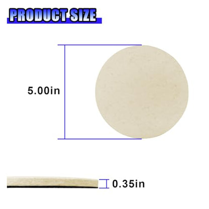 5PCS Wool Felt Car Glass Polishing Pads, 5 Inch - size: 5IN