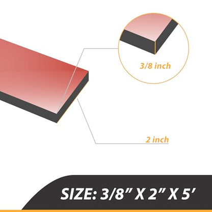 3/8 Inch Thick Neoprene Rubber Strips and Heavy-Duty Solid Rubber Rolls, Sheet for DIY Gasket, Warehouse, Seals, Weather Stripping, Flooring (2 Inch Wide, 5 Feet Long) with Adhesive Backing - size: 3/8" x 2" x 5', style: Adhesive Backing