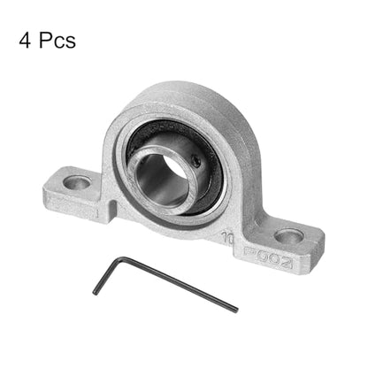 uxcell 4pcs KP002 Pillow Block Bearings 15mm Bore Bearing Units Zinc Alloy Flange Mounted Bearing Housing, P6(ABEC3) - size: KP002