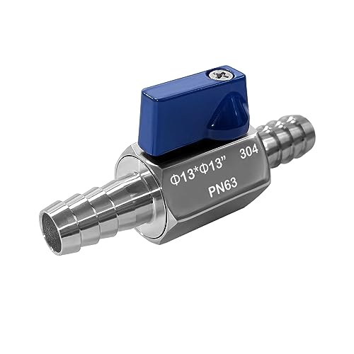 Beduan 1/2” Barb Ball Valve 304 Stainless Steel Mini Shut Off Valve - size: 1/2" Hose Barb