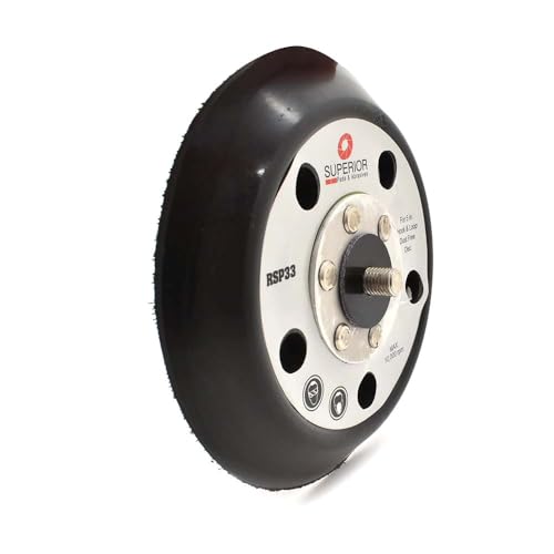 Superior Pads & Abrasives RSP33 5" Diameter - 5/16"-24 UNF Threaded Shaft Hook & Loop Sander Pad with 5 Vacuum Holes Replaces OEM# #15000 Compatible with Porter Cable 7344 7335 97355 Sanders