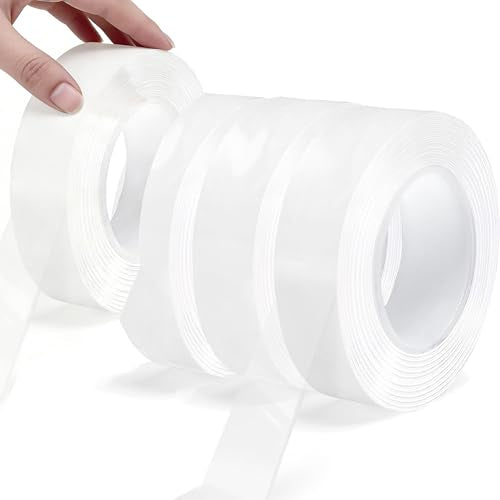 Valley'sYuMiao 4Rolls, Nano Double Sided Mountinging Tape, Adhesive-self Heavy Duty Tape, 2 Sides Sticky Tack Tape, 0.7in×10fts, 40fts Total Long - size: 4Rolls, 0.7″,40fts TL