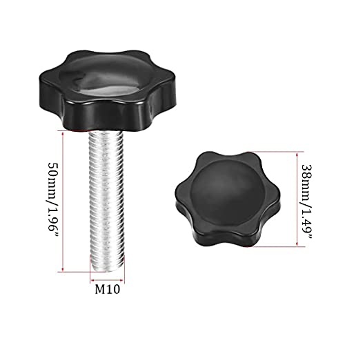 M10 x 50mm Thread Clamping Knob, Thumb Screw, Star Hand Knob Tightening Screw Knob for Machinery, 7Pcs - size: M10 x 50mm