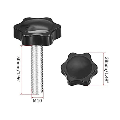 M10 x 50mm Thread Clamping Knob, Thumb Screw, Star Hand Knob Tightening Screw Knob for Machinery, 7Pcs - size: M10 x 50mm