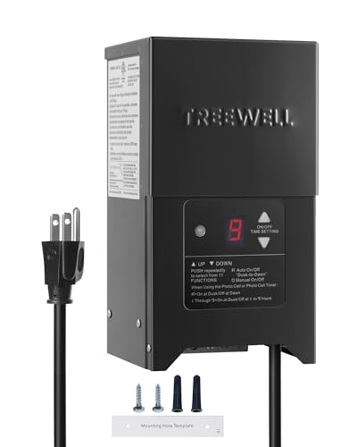 300W Low Voltage Landscape Transformer, Outdoor Landscape Lighting Transformer with Photocell Sensor & Timer, 120V AC to 12V/15V AC, Stainless Steel Waterproof Transformer, Black, ETL Listed - style: 300W-Built-in Photocell Sensor