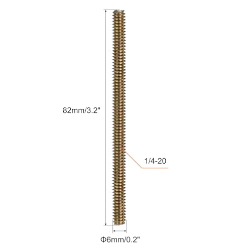 uxcell 8pcs Fully Threaded Rods 1/4x3-1/4 All Thread Studs Long Threaded Screw Carbon Steel for Furniture Garden Railing Mounting Assembly Fastening Frame Connection Colorful Zinc - size: 1/4x3-1/4"
