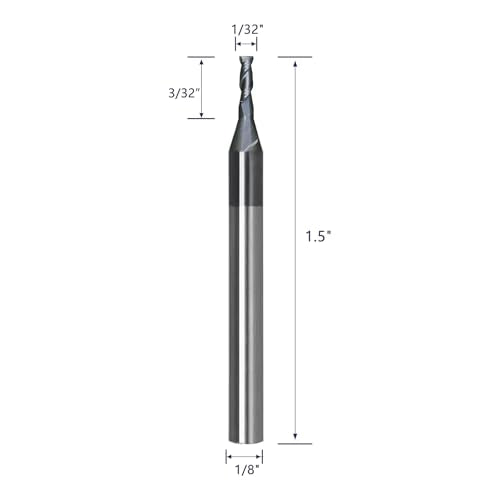 Tools Carbide End Mill Square Milling Cutter for Cutting Alloy Steels,Cast Iron, Hardened Steel - 2 Flute Cutting Tools 1/32 Shank (1/32-1.5" 5PCS) - size: 1/32-1.5" 5PC