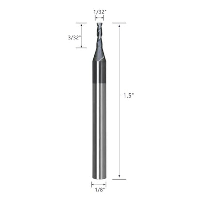 Tools Carbide End Mill Square Milling Cutter for Cutting Alloy Steels,Cast Iron, Hardened Steel - 2 Flute Cutting Tools 1/32 Shank (1/32-1.5" 5PCS) - size: 1/32-1.5" 5PC