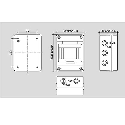5 Way Circuit Breaker Box, IP65 Waterproof, for Indoor and Outdoor - style: 5 WAY-4.7*6.3*3.7Inch