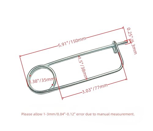 Steel Brooch Shape Cotter Safety Pin Spring Pin, Quick Lock Brooch Locking Fastener for Farm Lawn Garden Hook (0.25x3.03 in/6.3x77mm(2Pcs)) - size: 0.25 x 3.03 in (2 Pcs)