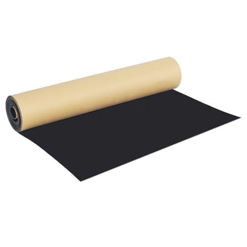Closed Cell Neoprene Foam Rubber Sheet with Adhesive - 12 in x 59 in x 1/16 in Multi-Function Insulation, Soundproofing, and Weatherproof Foam Padding Easy Cut DIY, Black - size: 1/16” Thick X 12” Wide X 59” Long