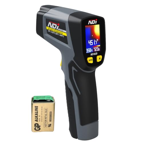ND182D Infrared Thermometer and Thermal Imaging Gun, -4°F to 752°F, Handheld Non-Contact Laser Temp Gun with Color Thermal Map for HVAC, Home Repair and Industrial Use