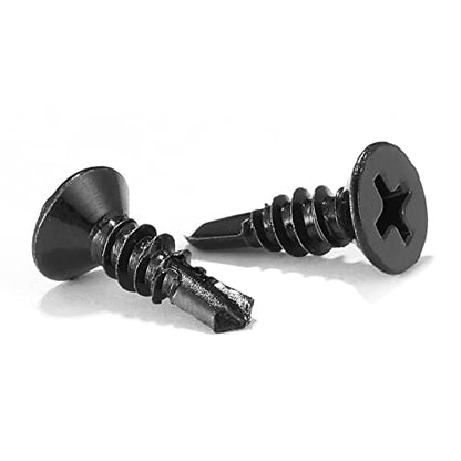 #8 x 5/8" Sheet Metal Screws 100Pcs 410 Stainless Steel Flat Head Fast Self Tapping Screws Black Oxide by SG TZH - size: #8 x 5/8"