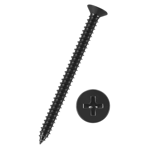 50pcs Phillips Wood Screws #12x2-1/2 304 Stainless Steel Black - color: Black, size: #12x2-1/2"