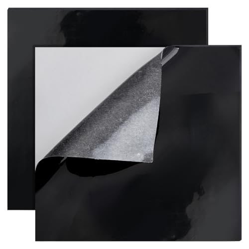 BENECREAT 2Pcs Adhesive Silicone Sheets, Black, 10x10 Inch, 1mm Thick - size: 10x10 Inch, style: Adhesive