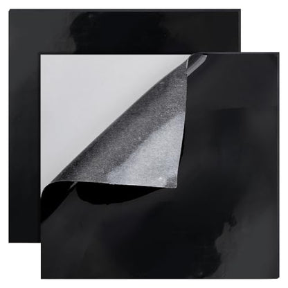 BENECREAT 2Pcs Adhesive Silicone Sheets, Black, 10x10 Inch, 1mm Thick - size: 10x10 Inch, style: Adhesive