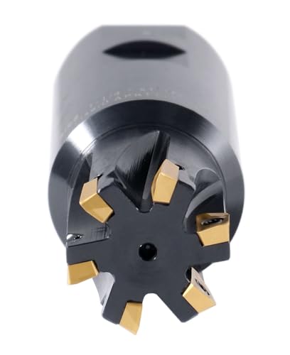 Accusize 1-1/4 in 90 Deg Square Shoulder Indexable End Mill - size: 1-1/4" Cut, 1-1/2" Shk, 6 Fl, w/ 10 add'l inserts