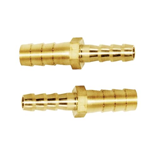 Hose Barb Reducer 5/32" to 1/4" Reduce Hose ID Reducing Splicer, Hex Union Brass Fitting - size: 5/32" × 1/4"