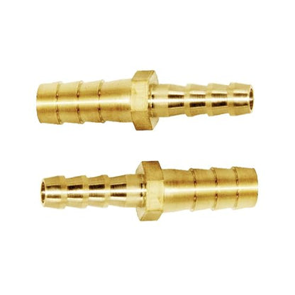 Hose Barb Reducer 5/32" to 1/4" Reduce Hose ID Reducing Splicer, Hex Union Brass Fitting - size: 5/32" × 1/4"