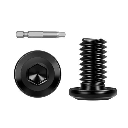 30 PCS M6 x 12mm Flat Head Socket Cap Screws Bolts, Flat Round Head Furniture Allen Bolts, Stainless Steel 304, Black Coating, Screwdriver Bit Included - size: M6 x 12mm