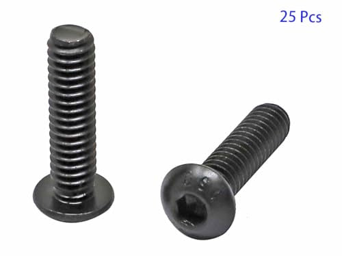 iexcell 25 Pcs 1/4-20 x 1 Alloy Steel 10.9 Grade Hex Socket Button Head Cap Screws Bolts Kit, Black Oxide Finish - size: 1/4-20 x 1"