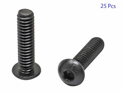 iexcell 25 Pcs 1/4-20 x 1 Alloy Steel 10.9 Grade Hex Socket Button Head Cap Screws Bolts Kit, Black Oxide Finish - size: 1/4-20 x 1"