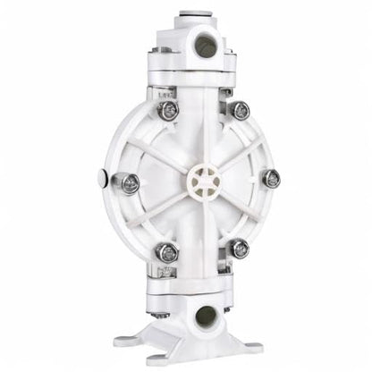 Polypropylene Air-Operated Double Diaphragm Pump with PTFE Diaphragms Max 100psi 13 GPM Pneumatic Double Diaphragm Pump for Chemical and Industrial Fluids Use (1/2 inch Inlet/Outlet)