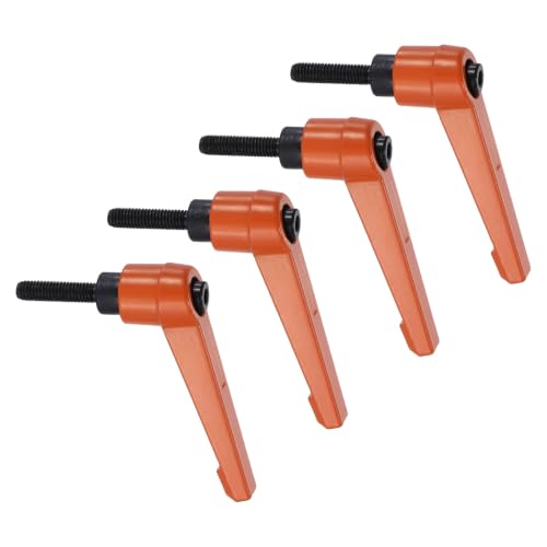 uxcell Clamping Lever Handles for Lathe, M5x20mm Male Thread Orange 4Pcs - size: M5x20mm
