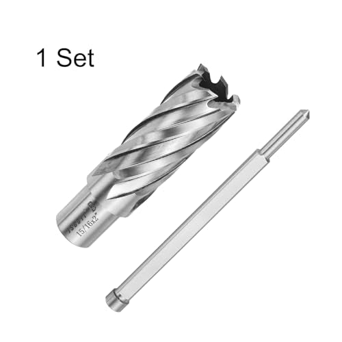 HARFINGTON Annular Cutter 15/16" Cutting Diameter Shank 3/4" with 2" Depth of Locating Pin M2 High-Speed Steel Drill Bit Annular Cutter for Standard Magnetic Drills Machine Tools Mills - size: 15/16 inch 2 inch