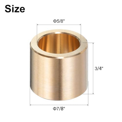 uxcell 4pcs Sleeve Bearings 5/8" Bore x 7/8" OD x 3/4" Length Self-Lubricating Brass Bushing - size: 5/8" Bore x 7/8"OD x 3/4 " Length