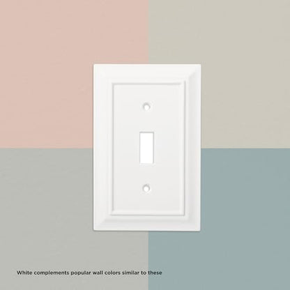 Franklin Brass Classic Architecture (1-Pack) Decorative Light Switch Cover Pure White 2-Gang Wall Plate Double Toggle Plate Covers Electrical Outlet Guard W35244-PW-C - size: 1 Count (Pack of 1), style: Switch