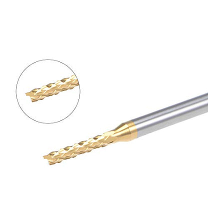 uxcell 10Pcs 2mm Titanium Coat Carbide End Mill Engraving Milling Cutter CNC Router Bits for PCB Machine, 1/8" Shank - size: 2mm