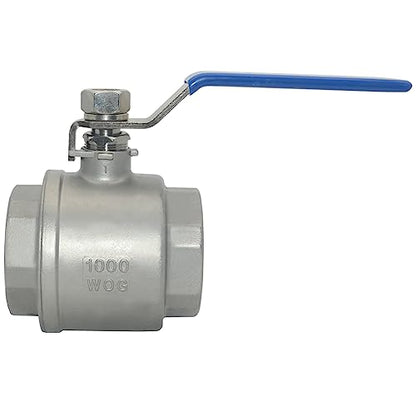 DAN SPEED 2-1/2" NPT Female 316 Stainless Steel Full Port Ball Valve Vinyl Handle WOG1000 (2-1/2 inch) - size: 2-1/2 inch 1 piece