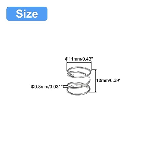 uxcell 5Pcs Compression Spring 304 Stainless Steel 11mmOD,0.8mmWD,10mmFL - size: 0.8mmx11mmx10mm