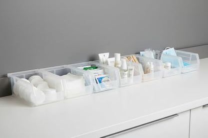 HE HUDSON EXCHANGE 7.5" x 4" x 3" Plastic Stackable Storage Bin, Clear - color: Clear, size: 1 Pack