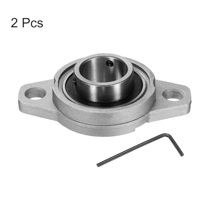 uxcell 2pcs KFL005 Pillow Block Bearings 25mm Bore Bearing Units Zinc Alloy Flange Mounted Bearing Housing, P6(ABEC3) - size: KFL005
