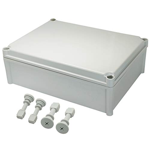 Zulkit Junction Box ABS Plastic Dustproof Waterproof IP67 Junction Boxes Universal Electrical Project Enclosure DIY Electronic Project Box Grey 14.96 x 11.02 x 5.12 inch (380 x 280 x 130 mm) - size: 14.96" x 11.02" x 5.12"