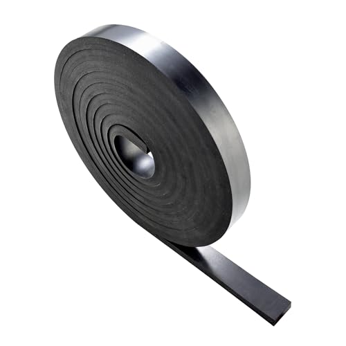 3/8 Inch Thick Neoprene Rubber Strips and Heavy-Duty Solid Rubber Rolls, Sheet for DIY Gasket, Warehouse, Pads, Seals, Weather Stripping, Flooring (1 Inch Wide, 12 Feet Long) - size: 3/8" x 1" x 12', style: Non-Adhesive Backing