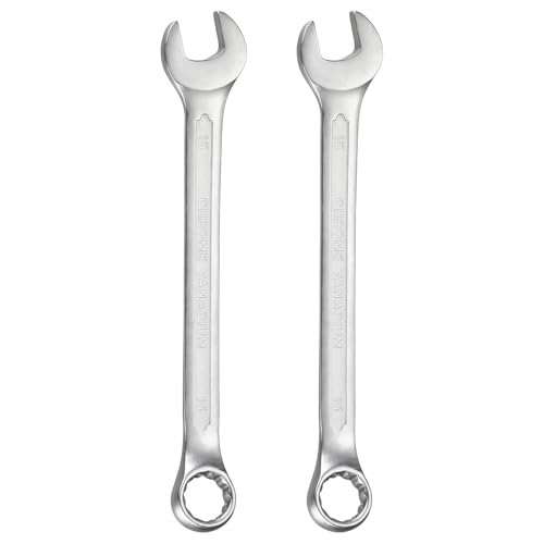 HARFINGTON 2Pcs Metric Combination Wrench 15mm Open End & 15-Degree Offset - size: 15mm