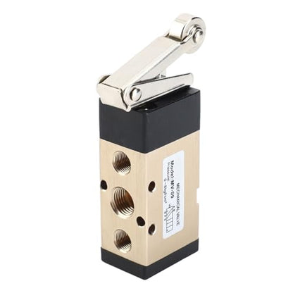 2 Position 5 Way Pneumatic Hand Pull Valve 1/4" PT Port Aluminum Alloy Roller Type Air Control Valve for Pneumatic Systems